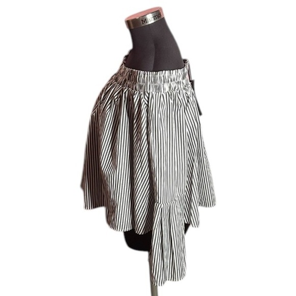 Bebe Striped Off-Shoulder Women's Top NWT Large - Picture 4 of 4